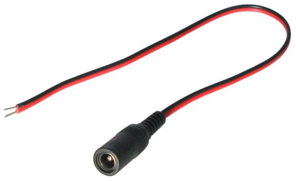 Female DC jack connector with 20 cm wire