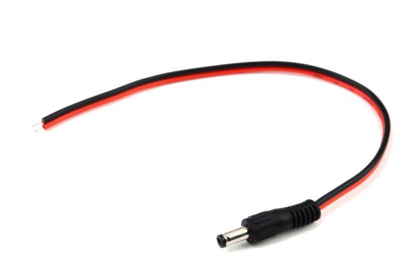 Male DC jack connector with 20 cm wire
