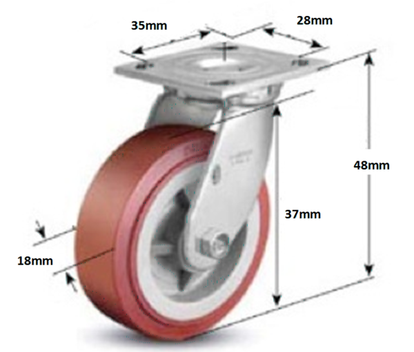 guide wheel caster large - Image 2