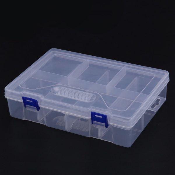Double Layer 8 Grid Transparent Plastic component Box - Image 2