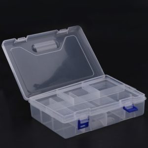 Double Layer 8 Grid Transparent Plastic component Box