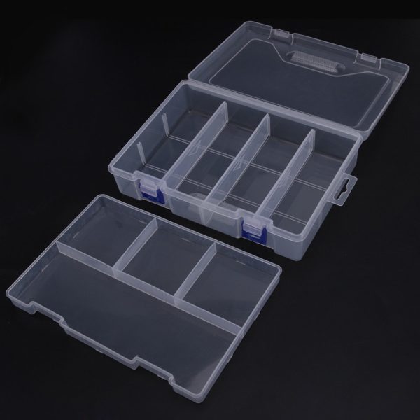 Double Layer 8 Grid Transparent Plastic component Box - Image 4