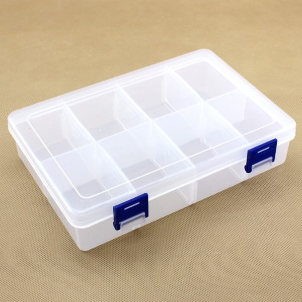 8 grid transparent plastic component box - Image 2