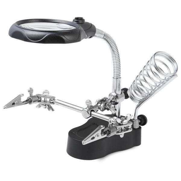 Magnifier With Alligators Holders & Solder Iron Stand TE-801